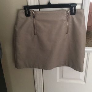 Gray faux leather skirt